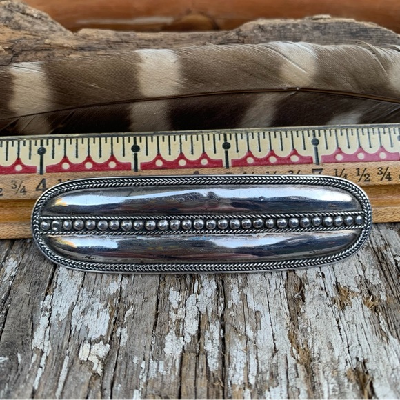 Sterling Silver Native Southwest Barrette - Picture 5 of 8